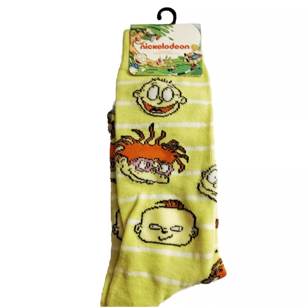 Nickelodeon Rugrats Striped Printed Crew Socks Adult Swim OS